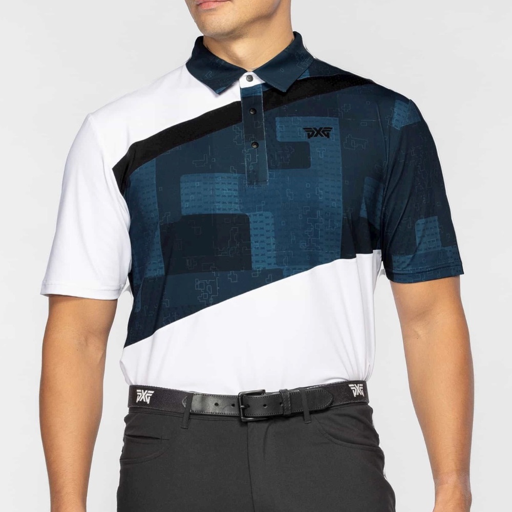 PXG Men's Comfort Fit Grid Digital Camo Polo